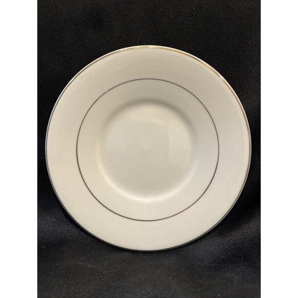 Set of 4 Totally Today 6.25” Dessert Plate White with Gold Trim & Inner Band - Picture 5 of 9